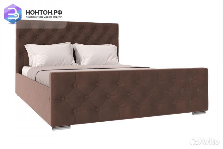 Кровать Мишель велюр шоколад