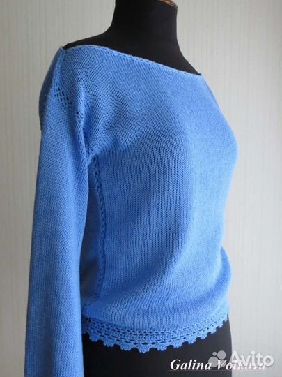 Джемпер голубой. Ручная работа