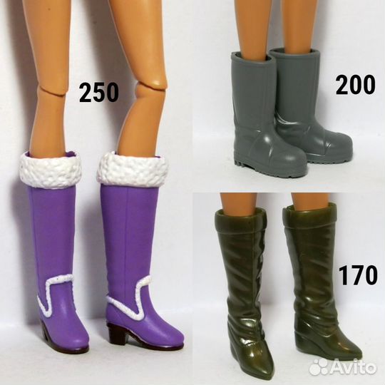 Обувь, сапожки на кукол формат 1/6, Barbie