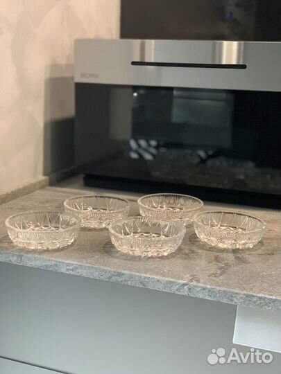 Набор десертных тарелок мини хрусталь