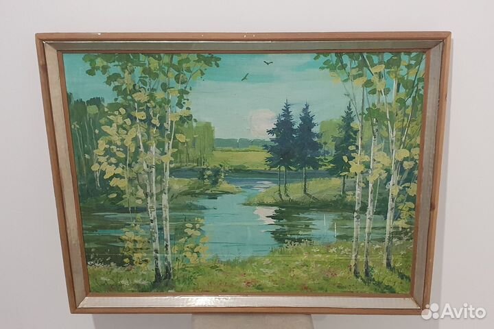 Картина маслом лесной пейзаж