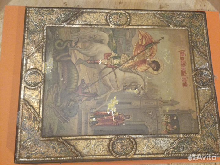 Икона литография старинная