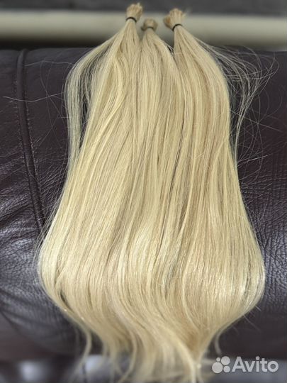 Волосы для наращивания блонд 55 см