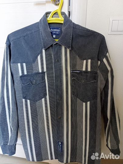 Мужская рубашка джинсовая