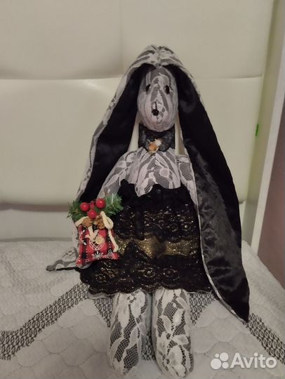 Гламурная зайка Тильда. Ручной работы