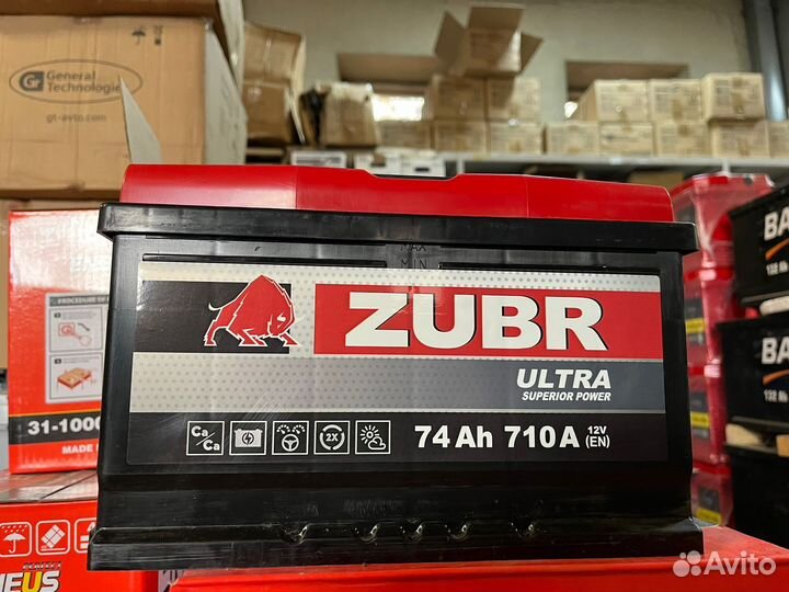 Аккумулятор 74 Ач Zubr Ultra Exide на Газель