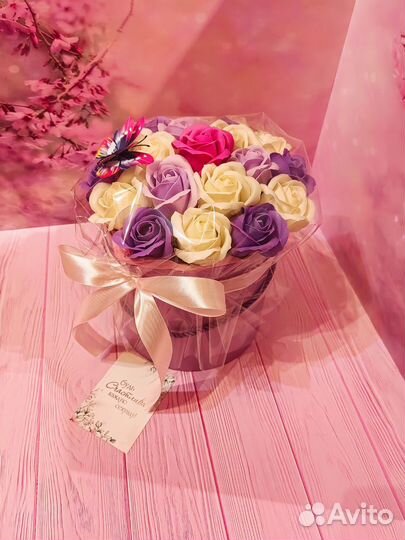 Букет роз из мыла.мыльные розы букет