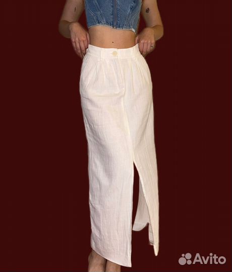 Льняная юбка Zara новая