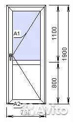 Пластиковая дверь 760*1900мм