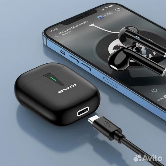 BT TWS гарнитура awei T21 black