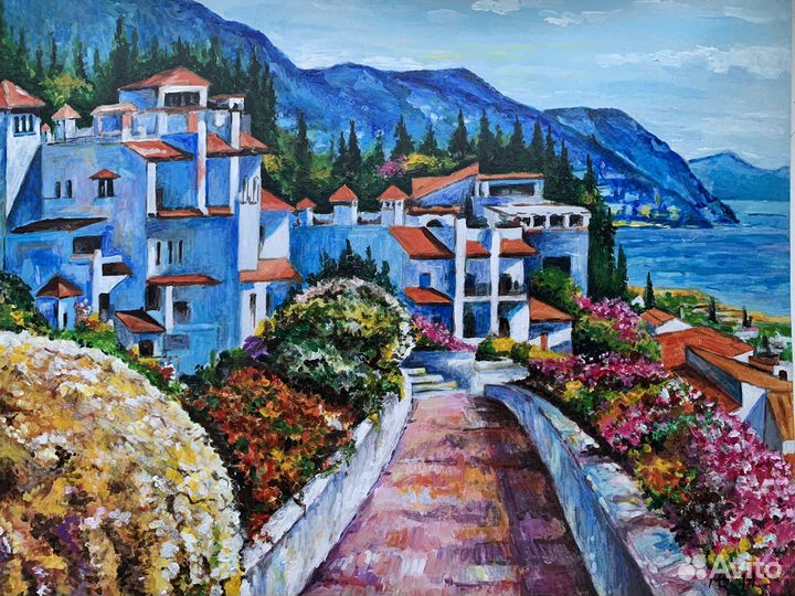 Картина акрилом на картоне