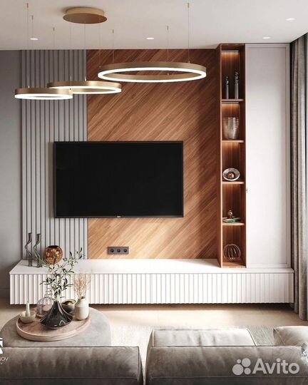 Тв зона со шкафами на заказ