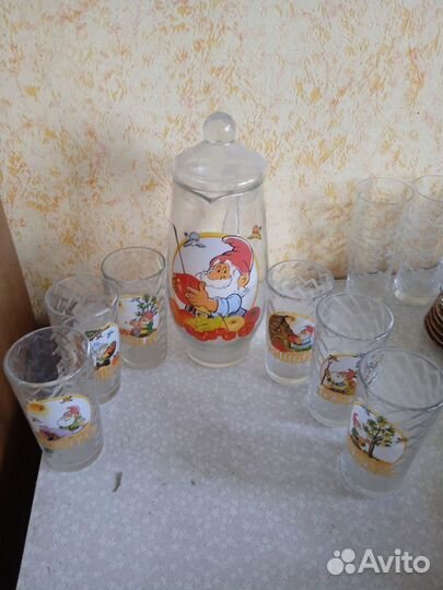 Набор - Кувшин с крышкой + 6 стаканов