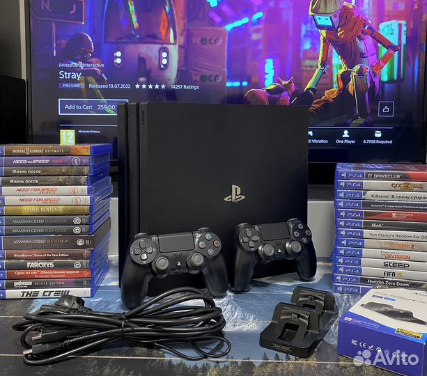Sony Paystation 4 PS4 pro 1tb (включено 110 игр)