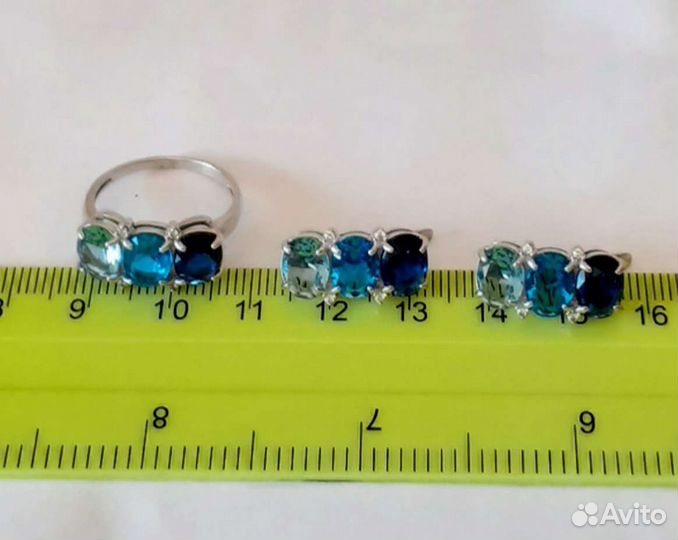 Серьги и кольцо серебро 925 проба