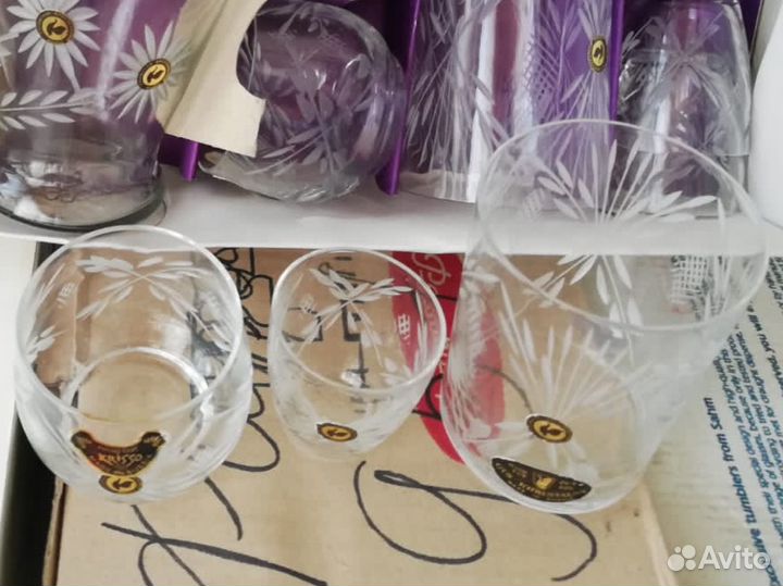 Набор из 12 стаканов, 6 рюмок и графина