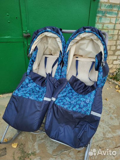 Коляска санки для двойни (погодок)