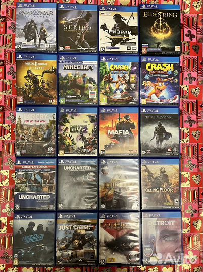 Шикарный ассортимент дисков на PS4 около 200 штук