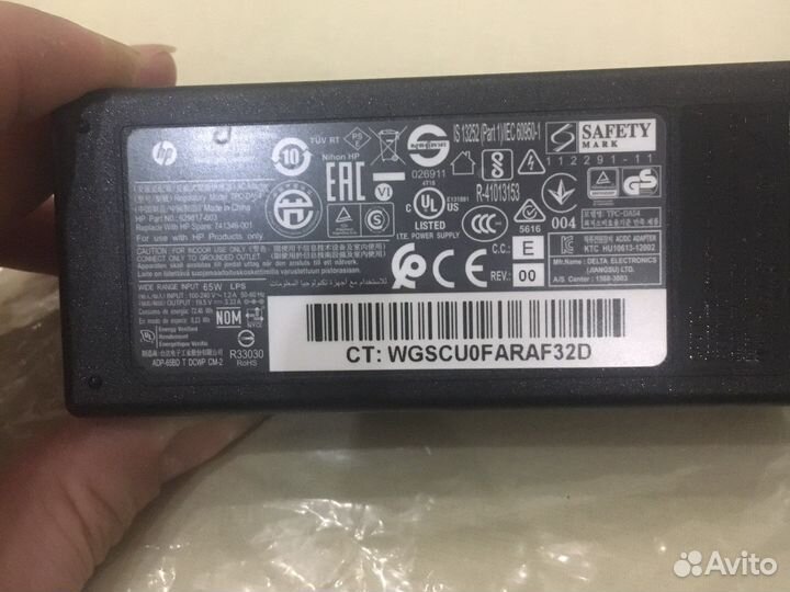 Блок питания для ноутбука hp 19.5v,3.33 a