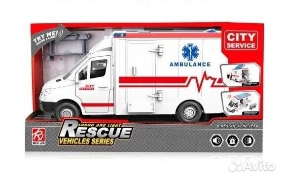 Модель Машинка Скорая помощь с каталкой 27 см 5501