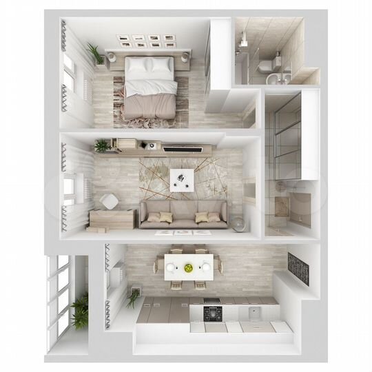 2-к. квартира, 53,5 м², 15/15 эт.