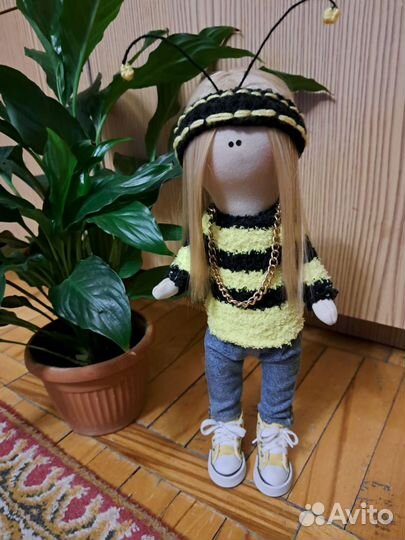 Текстильная интерьерная кукла Тильда