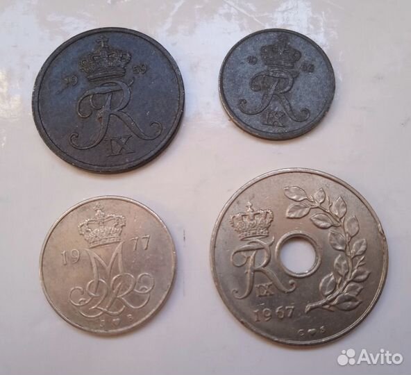 Монеты Греции, Дании, Финляндии(наборы)