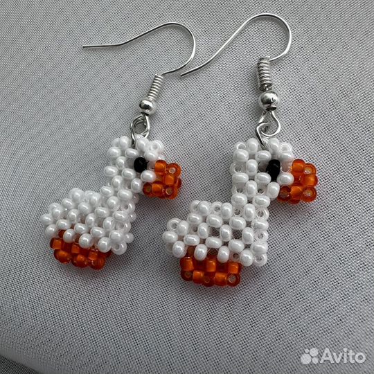 Серьги из бисера ручная работа