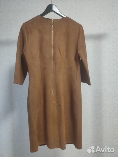 Женское платье размер L, имитация замши
