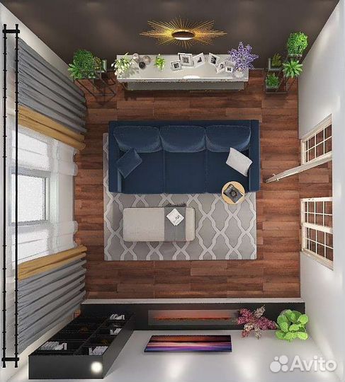 Проект мебели. Дизайн. Визуализация. План квартиры