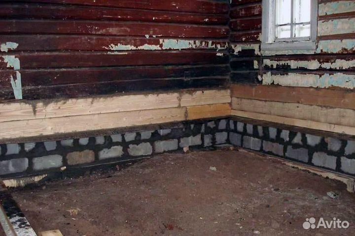 Замена венцов поднятия домов