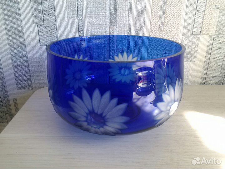 Ваза синее стекло СССР