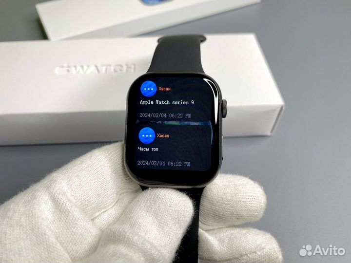 Apple watch 9 с яблоком при включении