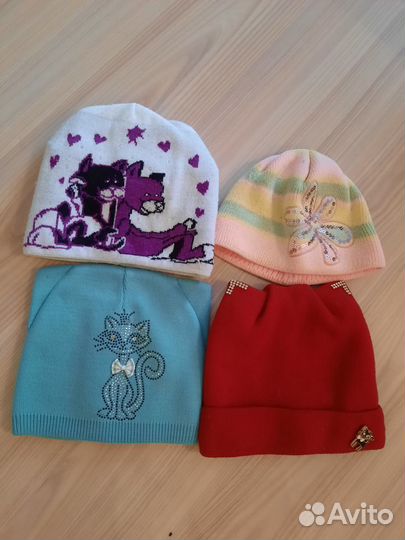 Детские осение, зимние шапки для девочки