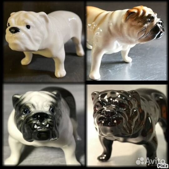 Бульдоги Фарфоровые статуэтки собак