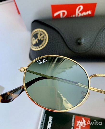 Очки ray ban oval зеленые