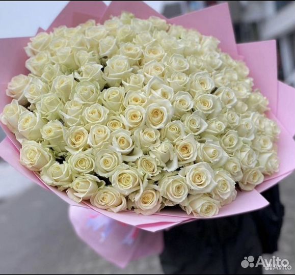 Цветы Букеты 101, 51 Роза белые с доставкой купить