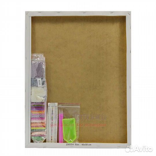 Алмазная мозаика 40x50 Серый кот с огненными глаза