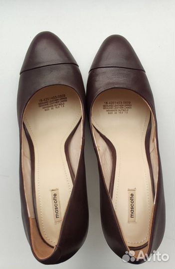 Классические коричневые кожаные туфли Mascotte