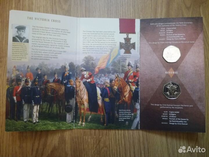 50 пенсов 2006 г. 150 лет Крест Виктории буклет