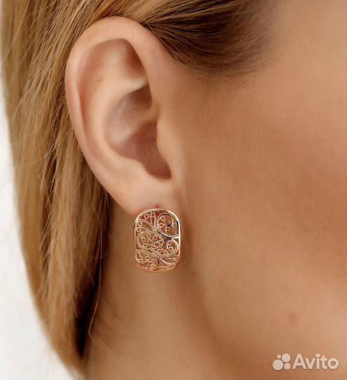 Серьги золото