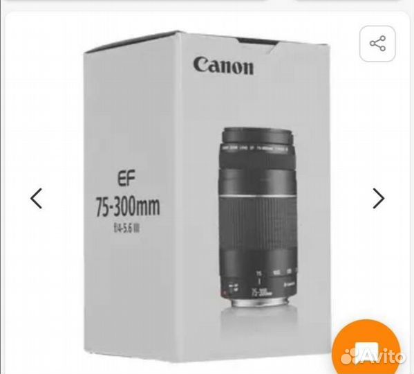 Объектив canon ef 75 300mm f4,0-5,6 lll