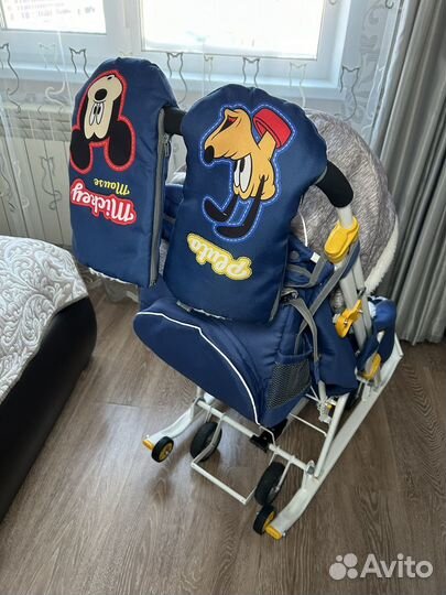 Санки-коляска disney baby 2 микки маус синий