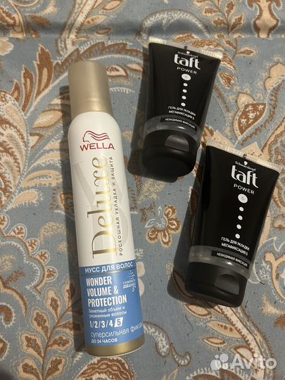 Мусс и гель для волос Wella и Taft