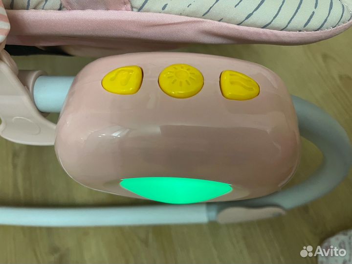 Детская шезлонг качалка с музыкой и вибрацией