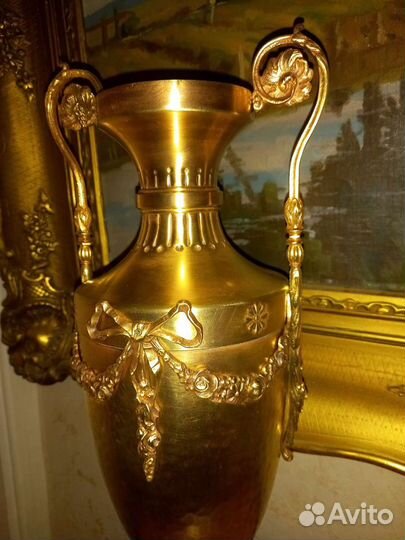 Антикварная ваза ампир бронза латунь