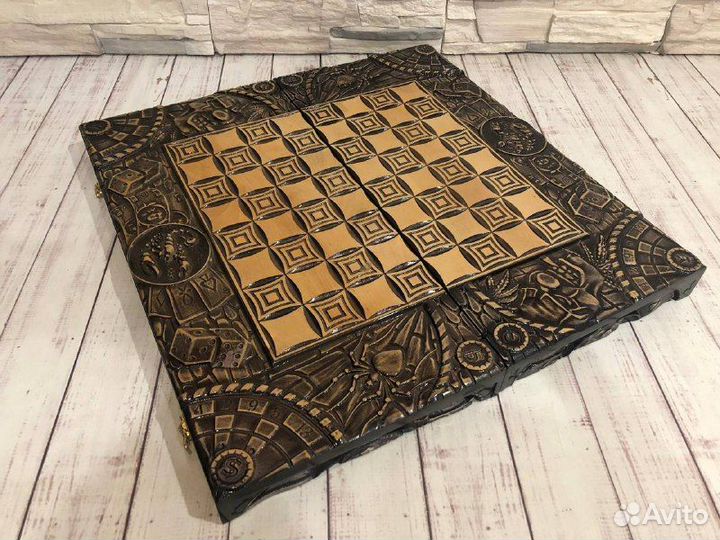 3 в 1 Нарды Шахматы Шашки Лихие, дерево