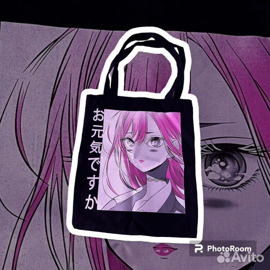 Сумка шоппер с аниме y2k