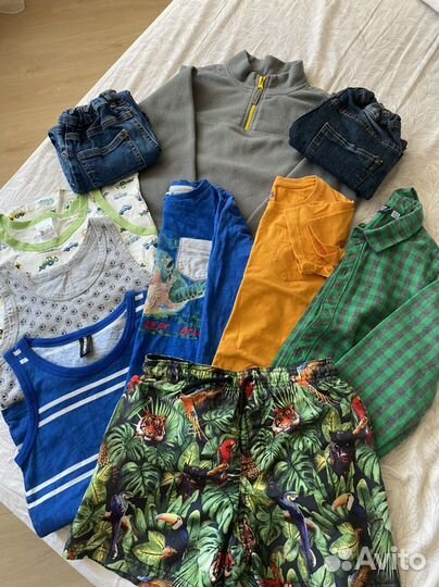 Джинсы, рубашки 122