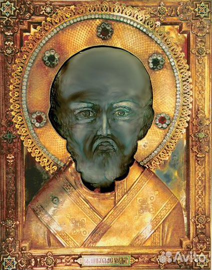 Икона точная копия иконы Николая оплечного